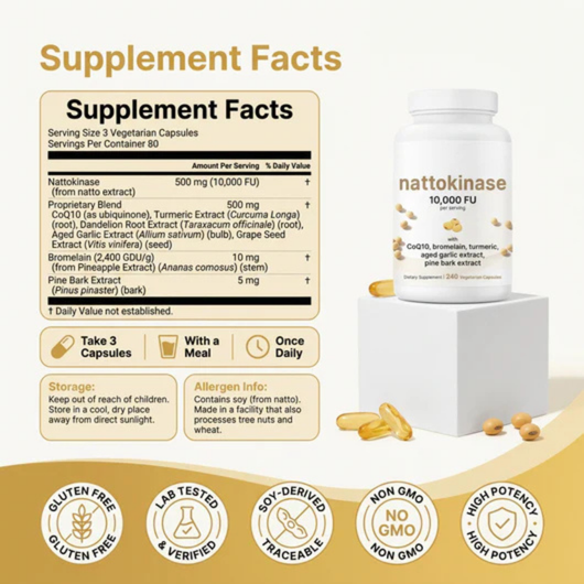 Nattokinase 10,000 FU Capsules